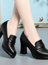 Escarpins Femme - Bout Rond Confortable, Talon Chunky pour Toute la Journée